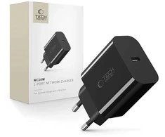 „Tech-Protect NC20W USB-C“ 1 prievado PD20W sieninis įkroviklis - Juodas
