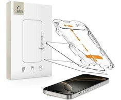 „Tech-Protect Quick Set+“ 2 grūdinto stiklo pakuotė, skirta „iPhone 16 Pro“