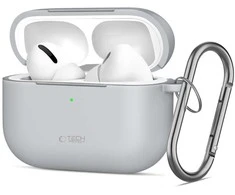 „Tech-Protect“ silikoninis kabliuko formos dėklas „AirPods Pro“ – pilkas