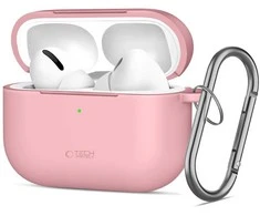 „Tech-Protect“ silikoninis dėklas su kabliuku, skirtas „AirPods Pro“ ausinėms - Rožinė