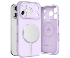 „Tech-Protect“ silikoninis „MagSafe“ dėklas, skirtas „iPhone 17 Pro“ – Violetinė