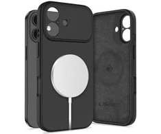 „Tech-Protect“ silikoninis „MagSafe“ dėklas, skirtas „iPhone 17“ – Juodas