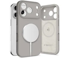 „Tech-Protect“ silikoninis „MagSafe“ dėklas, skirtas „iPhone 17 Pro Max“ – pilkas