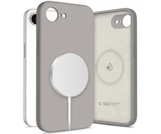 „Tech-Protect“ silikoninis „MagSafe“ dėklas, skirtas „iPhone 16e“ / „17e“ – pilkas