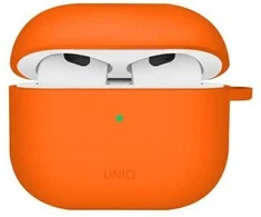 UNIQ dėklas Nexo AirPods 4 + Ear Hooks Silicone volt oranžinis