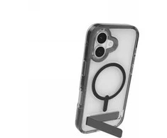 ZAGG Santa Cruz Snap KS MagSafe dėklas su stovu, skirtas iPhone 17 – skaidrus ir juodas