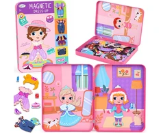 Dėlionė Jokomisiada Magnetic puzzle "Dress up the dolls" many possibilities 51pcs ZA6480