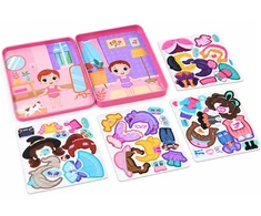 Dėlionė Jokomisiada Magnetic puzzle "Dress up the dolls" many possibilities 51pcs ZA6480