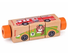 Dėlionė Jokomisiada Rotating wooden puzzle 4 VEHICLES for assembling pictures ZA6241