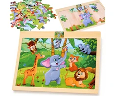 Dėlionė Jokomisiada Wooden puzzle WILD ANIMALS jigsaw puzzle 40 pieces ZA6571