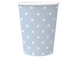 Vienkartiniai puodeliai PAW Mėlyna Dots, 250 ml, 8 vnt.