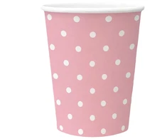 Vienkartiniai puodeliai PAW Rožinė Dots, 250 ml, 8 vnt.