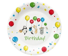 Vienkartinės lėkštės PAW Balloons, Ø 23 cm, 8 vnt.