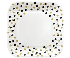 Vienkartinės lėkštės PAW Confetti, 23 cm, 8 vnt.