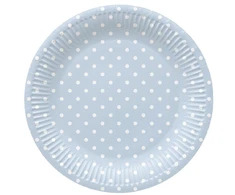 Vienkartinės lėkštės PAW Mėlyna Dots, Ø 23 cm, 8 vnt.