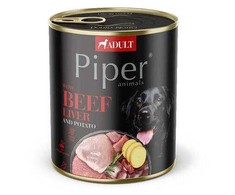 Dolina Noteci Piper su jautienos kepenėlėmis ir bulvėmis - Šlapias šunų maistas 800g