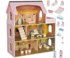 Kruzzel 26364 Wooden Dollhouse