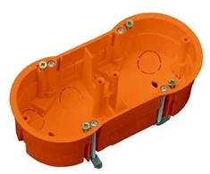 Montavimo dėžutė dvivietė Pawbol A.0010P, 68 x 46 mm