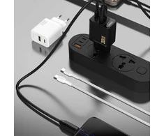 Dudao A27TCEU PD 30W GaN USB-A USB-C sieninis įkroviklis su USB-C laidu - Baltas