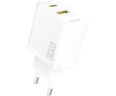 Dudao A27TEU PD 30W GaN USB-A USB-C sieninis įkroviklis - Baltas