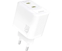 Dudao A28PEU PD 45W GaN 2xUSB-C Wall Charger - Baltas