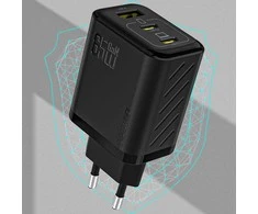 Dudao A29C 65W GaN laidinis įkroviklis + USB-C kabelis – juodos spalvos