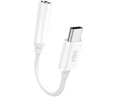 Dudao garso adapterio ausinių adapteris nuo C tipo USB iki mini lizdo 3,5 mm baltas (L16CPo baltas)