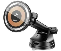 Dudao F12MAX+ automobilio laikiklis su 15 W belaidžiu įkrovikliu, suderinamas su „Magsafe“ – juodas