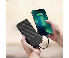 Dudao K11 10000mAh Powerbank with Built-in Cables - Juodas