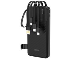 Dudao K11 10000mAh Powerbank with Built-in Cables - Juodas