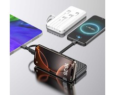 Dudao K11 10000mAh Powerbank with Built-in Cables - Baltas