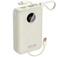 Dudao K14+ Powerbank 20000mAh 22.5W USB-C / USB-A / Built-in Lightning and USB-C Cables - Baltas