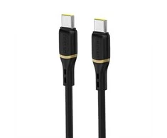 Dudao L25C USB-C laidas 1 m 60 W su minkštu silikoniniu apvadu – juodas
