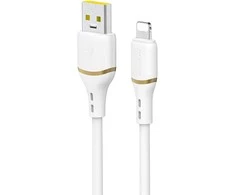 Dudao L25L USB-A - Lightning kabelis 1 m 30 W su minkštu silikoniniu apvadu - baltas