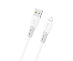 Dudao L25SL 30W USB-A - Lightning kabelis su minkštu silikoniniu apvadu 1m - Baltas