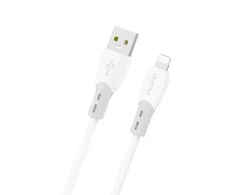 Dudao L25SL 30W USB-A - Lightning kabelis su minkštu silikoniniu apvadu 1m - Baltas