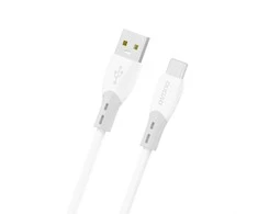 Dudao L25ST 5 A USB-A - USB-C laidas su minkštu silikoniniu apvadu 1 m - Baltas