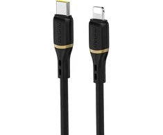 Dudao L25X USB-C - Lightning laidas 1 m 30 W su minkštu silikoniniu apvadu - juodas