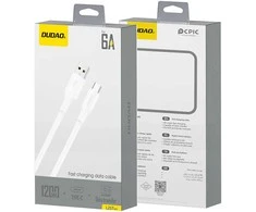 Dudao L2sT USB-A - USB-C 6A Cable 1.2m - Baltas