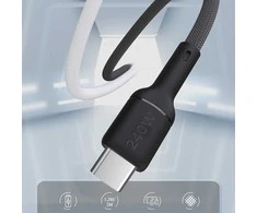 Dudao L9C Max 240W PD USB-C – USB-C kabelis 1.2m – juodos spalvos