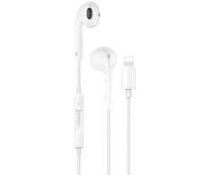 Dudao X14+ laidinės į ausis įdedamos ausinės su „Lightning“ jungtimi, 1,2 m – baltos