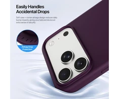 Dėklas DUX DUCIS case PIEL LIQUID SILICONE compatible with MagSafe for iPhone 18 Pro/17 Pro burgundy