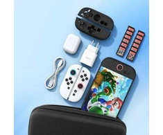 „Dux Ducis Nintendo Switch 2“ dėklas su rankena ir žaidimų skyriais – juodas