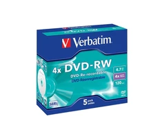 Disc DVD-RW 4.7GB 4X 5PACK VERBATIM