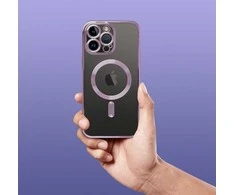 Oem Originalus „iPhone 14 PRO MAX“ dėklas, suderinamas su „MagSafe“ violetine elektromagnetine plokšte.
