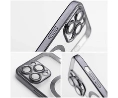OEM dėklas, skirtas iPhone 14, Electro Mag dėklas, suderinamas su MagSafe juodas