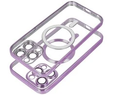 OEM dėklas, skirtas iPhone 14, Electro Mag dėklas, suderinamas su MagSafe violetine