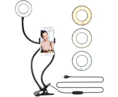 Elight TF Galda Klipša Live Stream Selfie 11cm Gredzens LED Gaismas gredzens 30cm Tālruņa Turētājs Melns
