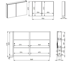 Elita SPINTELĖ SU VEIDRODŽIU BASIC 90 CM
