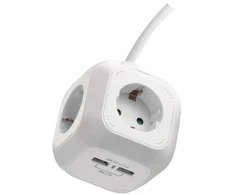 Emos EXTENSION 4SOCKETS Baltas 2XUSB-A 1.9M